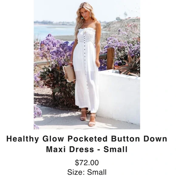 Vici Healthy Glow Pocketed Button Down Maxi Dress - Picture 3 of 7